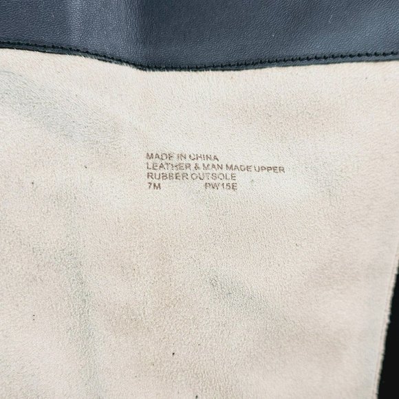 Michael Kors Tall Riding Boots 7 M Black Leather Almond Toe Knee High Side Zip - Picture 3 of 14